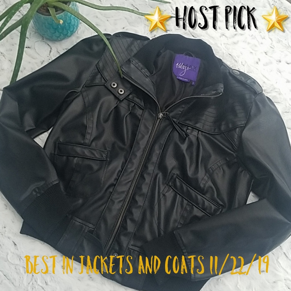 Miley Cyrus/Max Azria Faux Leather Jacket